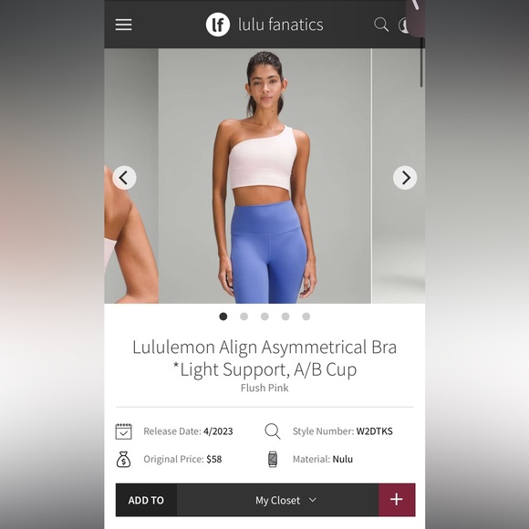Lululemon Align Asymmetrical Bra - Picture 3 of 6